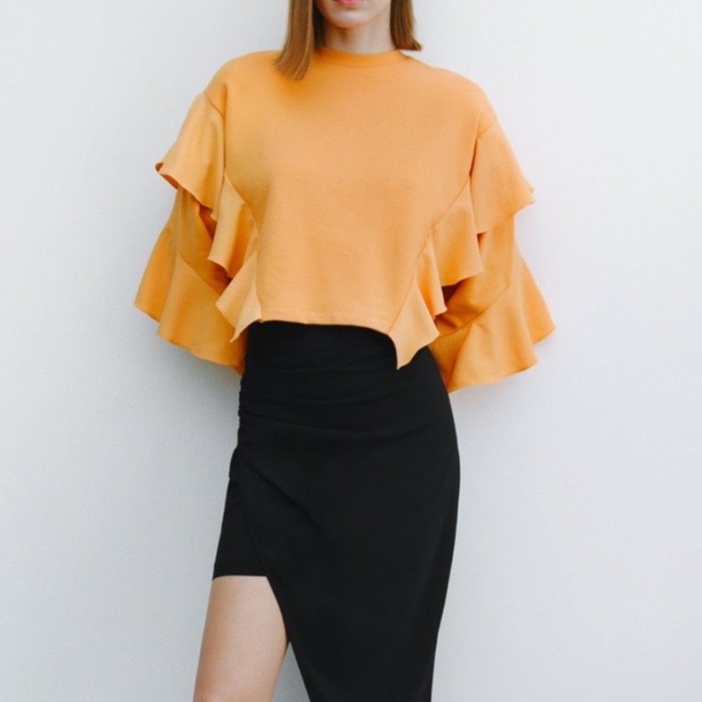 Zara Ruffled Sweatshirt
